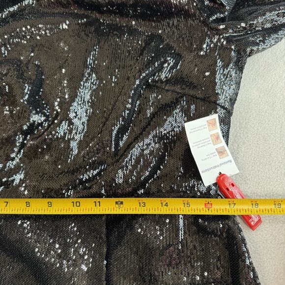 Mac Duggal Ieena Black Size 12 Sequin Structure Faux Blazer Mini Dress 26724 NWT - Picture 11 of 16